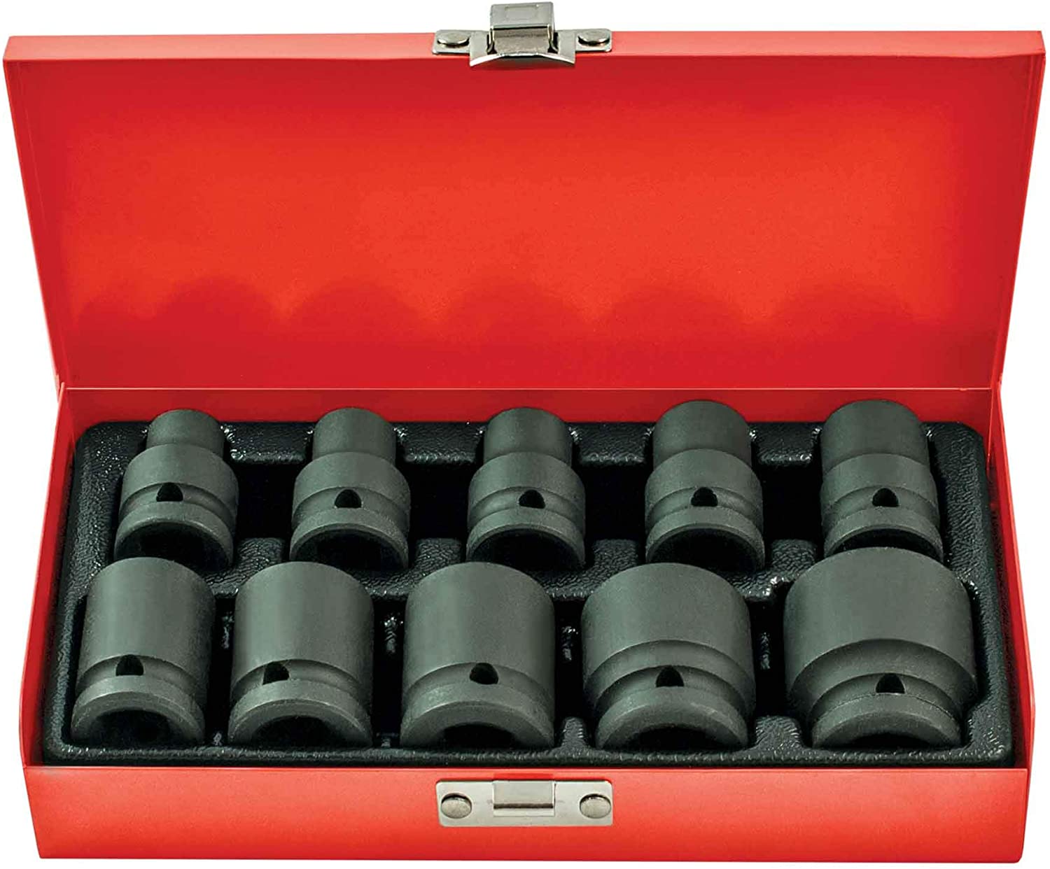 10 Piece 1/2” Drive 6pt Metric CR-V Low Profile Impact Socket Set - PKTool