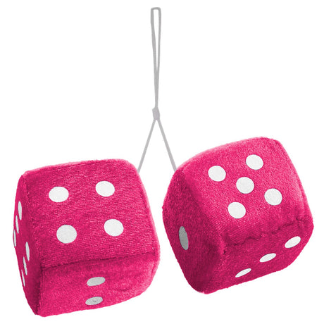 Groovy Fluffy Dice Red, White, Pink, Black & Blue - JetCo | Universal Auto Spares
