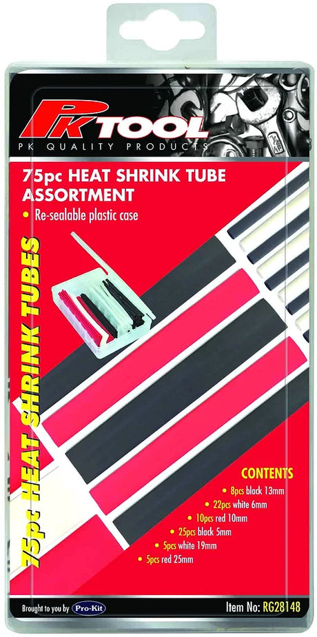 75 Piece Heat Shrink Tube Assortment - PKTool