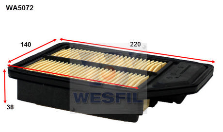Air Filter A1729 Fits Honda WA5072 - Wesfil