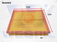 Air Filter A1480 Fits BMW WA990 - Wesfil