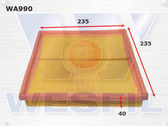 Air Filter A1480 Fits BMW WA990 - Wesfil