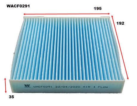 Cabin Filter RCA435M Fits MG WACF0291 - Wesfil