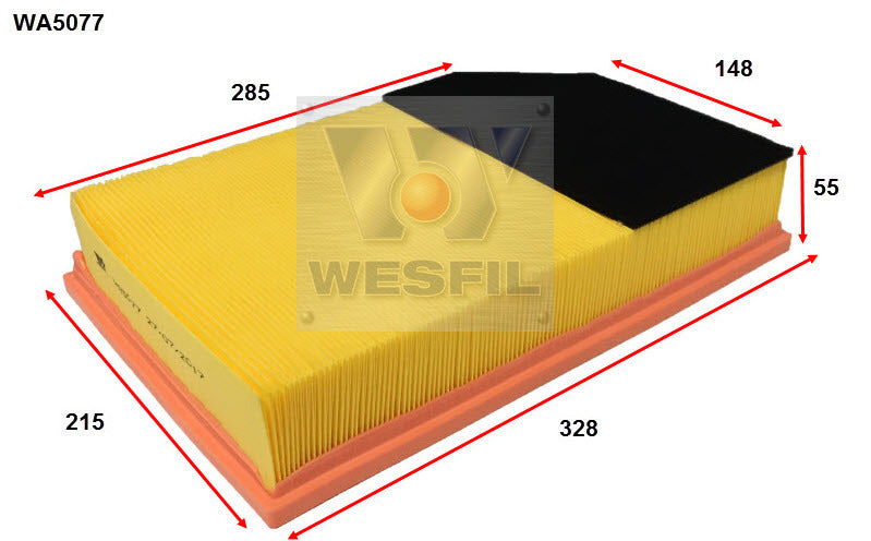 Air Filter A1615 Fits Volvo WA5077 - Wesfil
