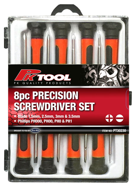8 Piece Phillips & Blade Precision Screwdriver Set - PKTool