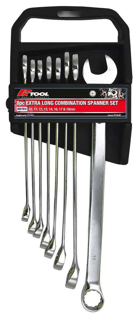 8 Pieces Metric Extra Long CR-V Combination Spanner Set - PKTool