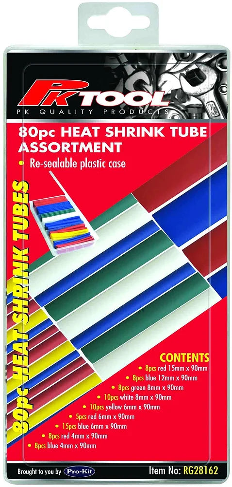 80 Piece Heat Shrink Tube Assortment - PKTool