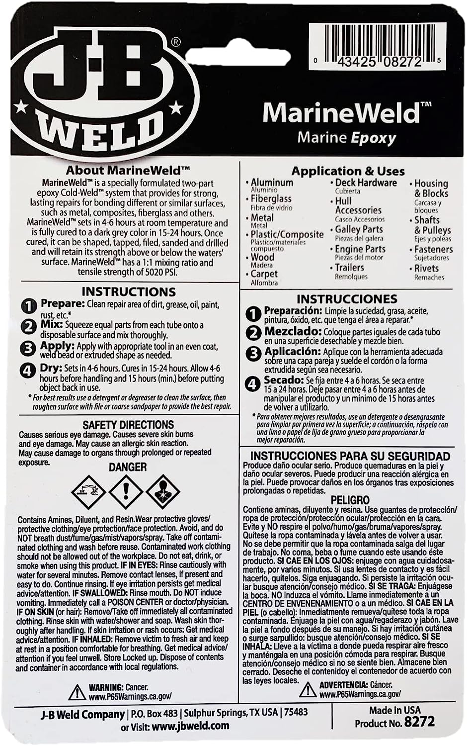 Marine Weld Twin Tube 57g - J-B Weld