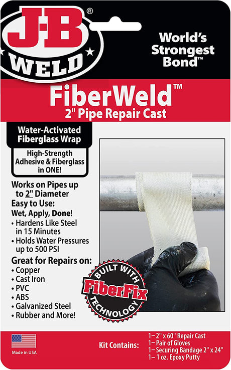 Fiber Weld 2" Pipe Repair Cast Fiberglass Pipe Repair Cast 5cm * 152cm - J-B Weld