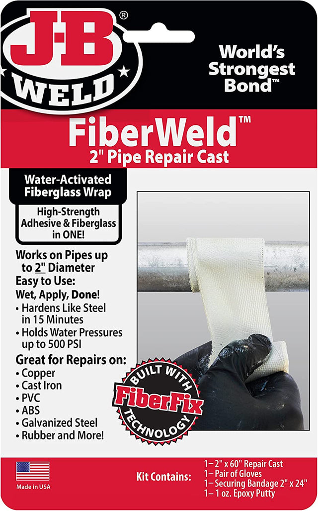 Fiber Weld 2" Pipe Repair Cast Fiberglass Pipe Repair Cast 5cm * 152cm - J-B Weld