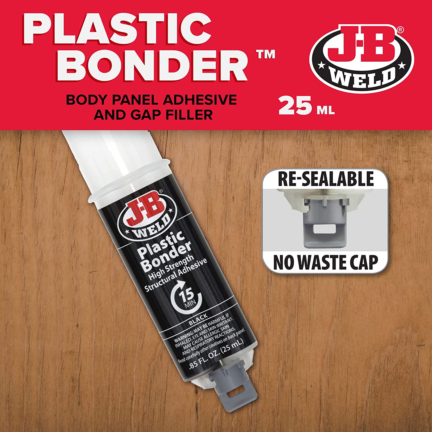 Plastic Bonder Epoxy Syringe 25ml Strong, Lasting Repairs - J-B Weld