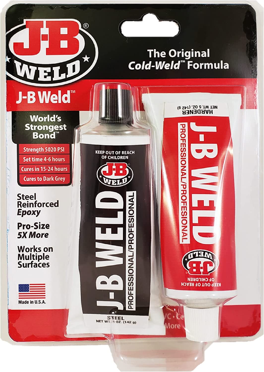 Professional Size Steel Reinforced Epoxy Repairs To Metal 283.6g - J-B Weld