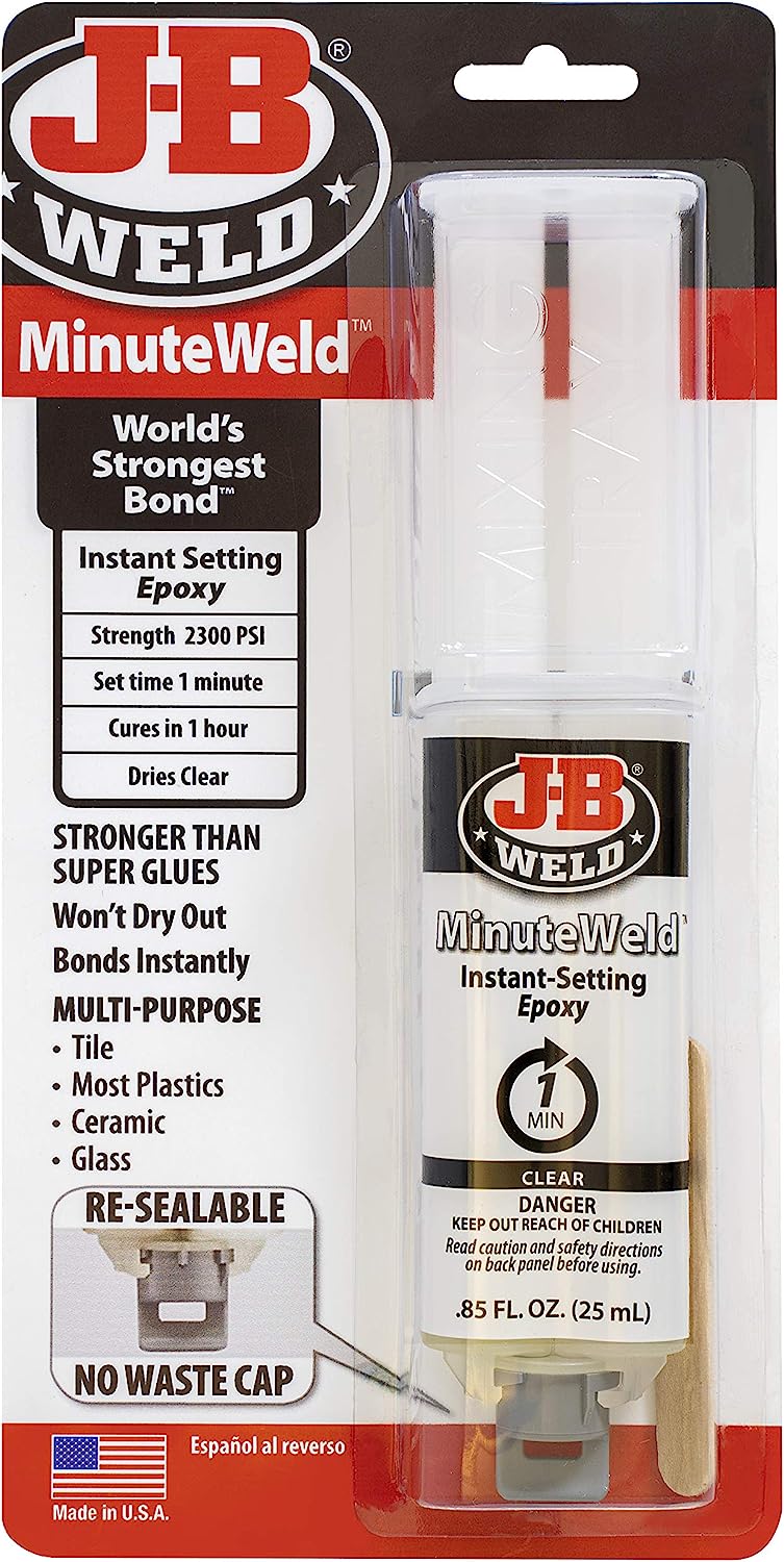 Minute Weld Epoxy Syringe 25ml Strong, Lasting Repairs 25ml - J-B Weld