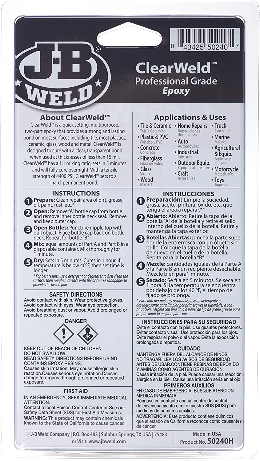 Clear Weld Professional Size 8 Oz - J-B Weld