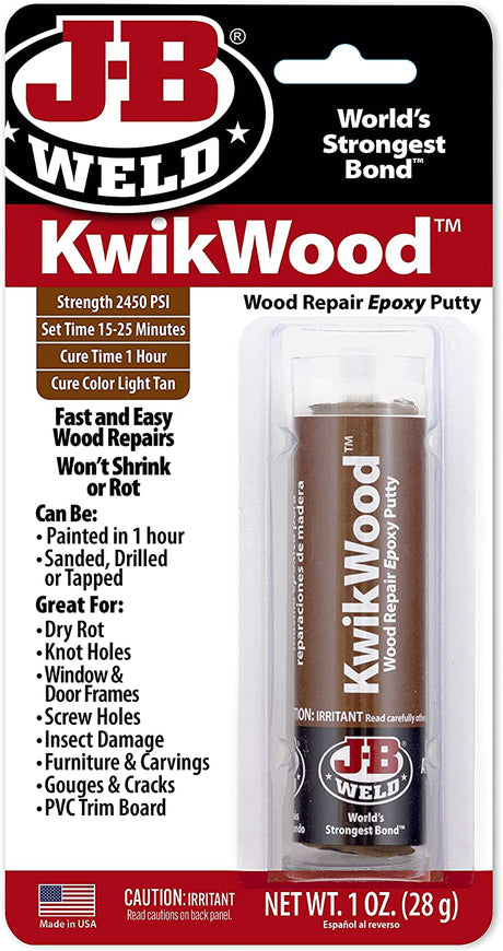 Kwik Wood Repair Epoxy Putty 28g - J-B Weld