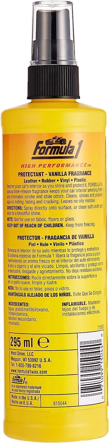 Protectant Shines And Freshens Vanilla Fragrance 315ml - Formula 1 | Universal Auto Spares