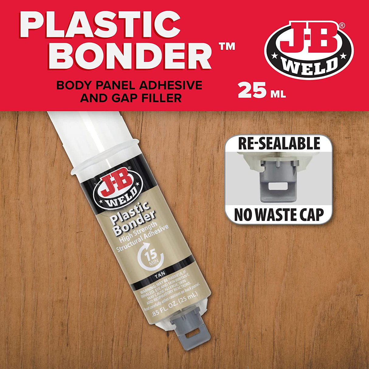 Plastic Bonder Epoxy Syringe 25ml Strong, Lasting Repairs - J-B Weld