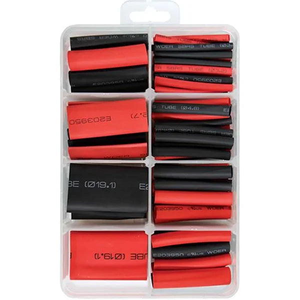 88 Piece Dual Wall Adhesive Lining Heat Shrink Tube Assortment Kit - PKTool | Universal Auto Spares