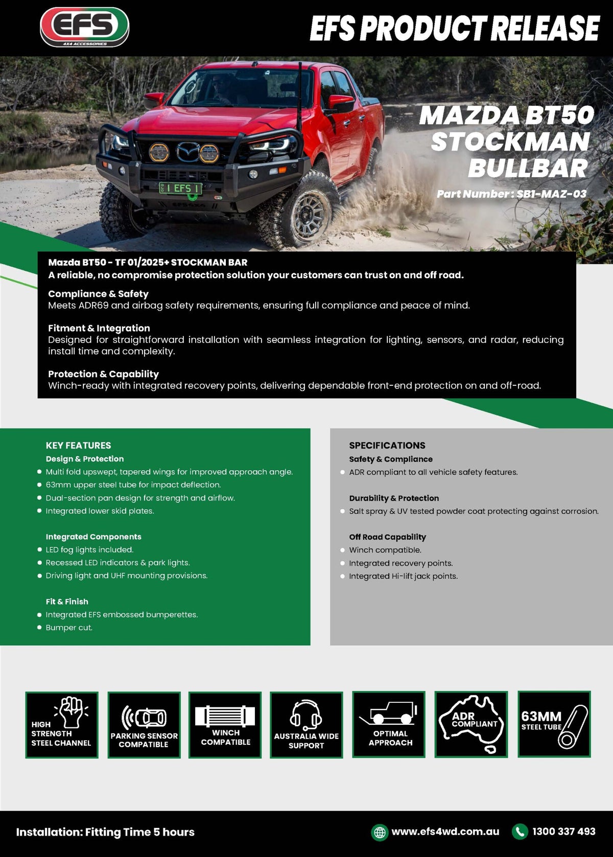 EFS STOCKMAN BULLBAR | SB1-MAZ-03