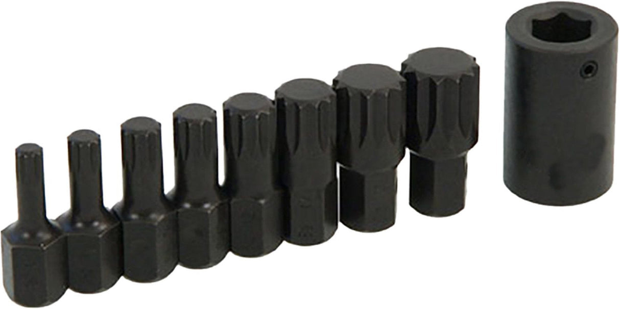 9 Piece 1/2˝ DR Impact Spline Bit Set - PKTool