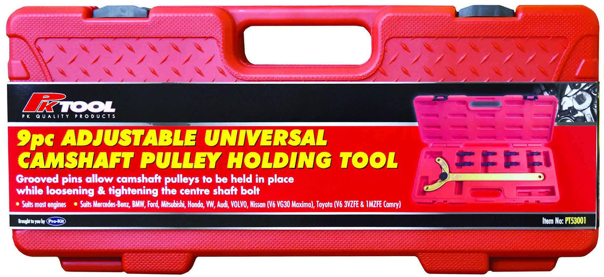 9 Piece Adjustable Universal Camshaft Pulley Holding Tool - PKTool