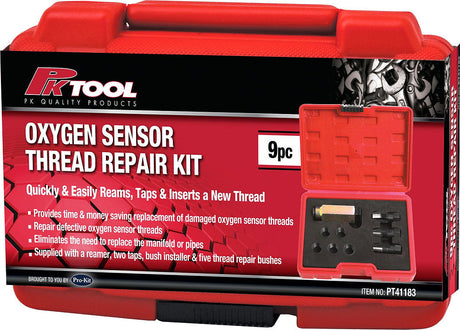 9 Pieces Oxygen Sensor Thread Repair Kit Reams, Taps & Inserts - PKTool