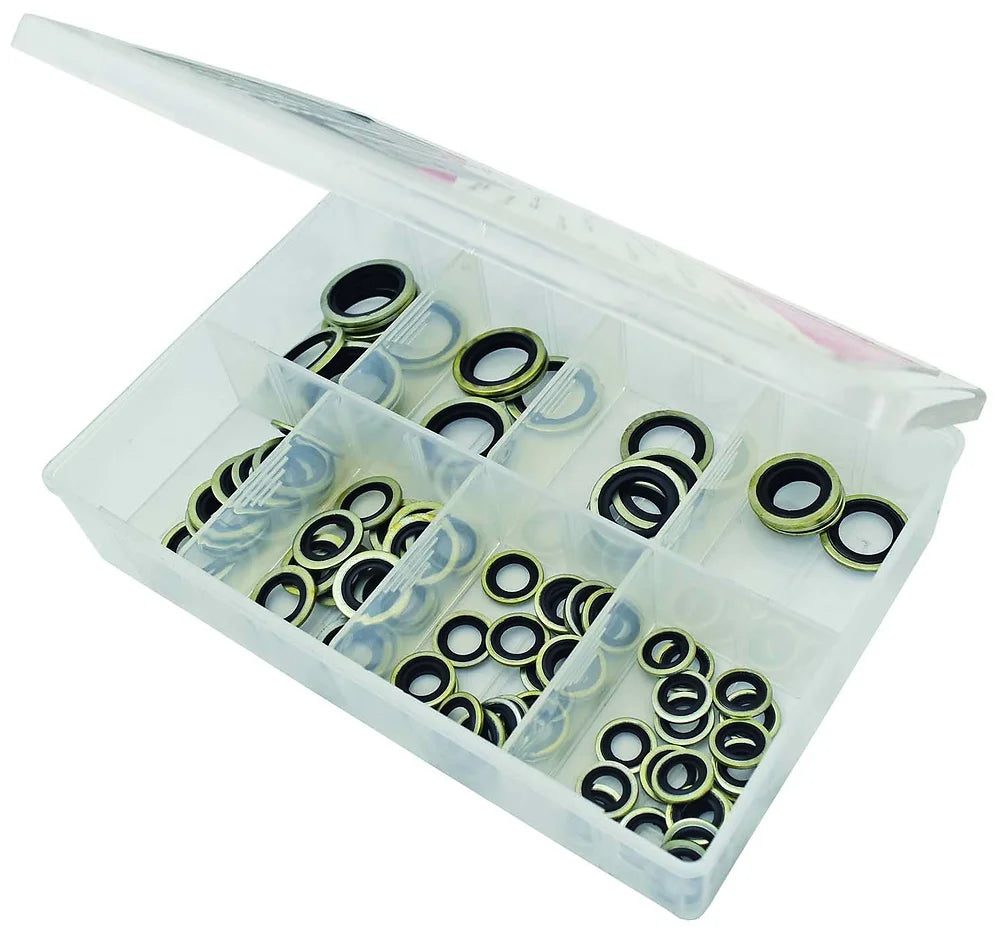 90 Piece Dowty Hydraulic Seals Rubber/ Metal Gaskets Assortment - PKTool