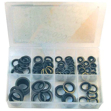 90 Piece Dowty Hydraulic Seals Rubber/ Metal Gaskets Assortment - PKTool