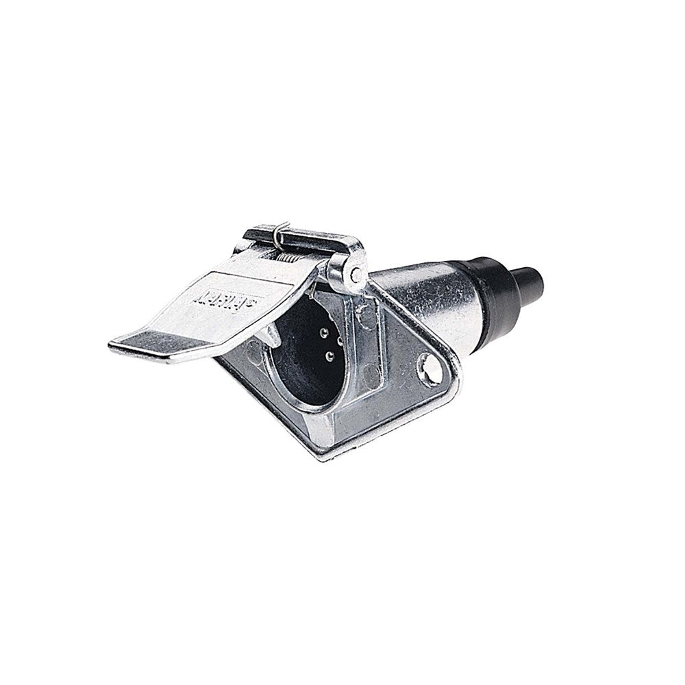 7 Pin Small Round Metal Trailer Socket - Narva