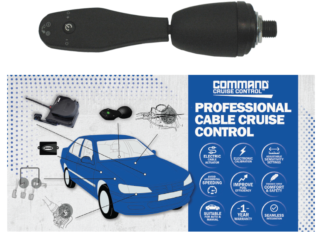 CABLE CRUISE CONTROL KIT INCL. STALK SWITCH - Command Cruise Control