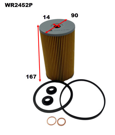 Diesel Fuel Filter R2452P Fits Nissan WR2452P - Wesfil