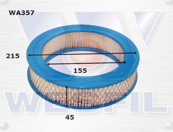 Air Filter A357 Fits Daihatsu WA357 - Wesfil