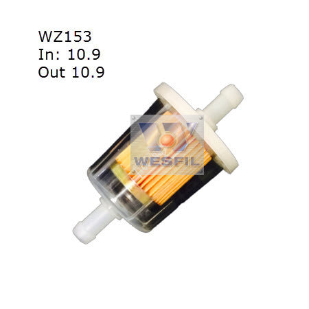 Plastic In-Line Filter Z153 Fits Saab WZ153 - Wesfil