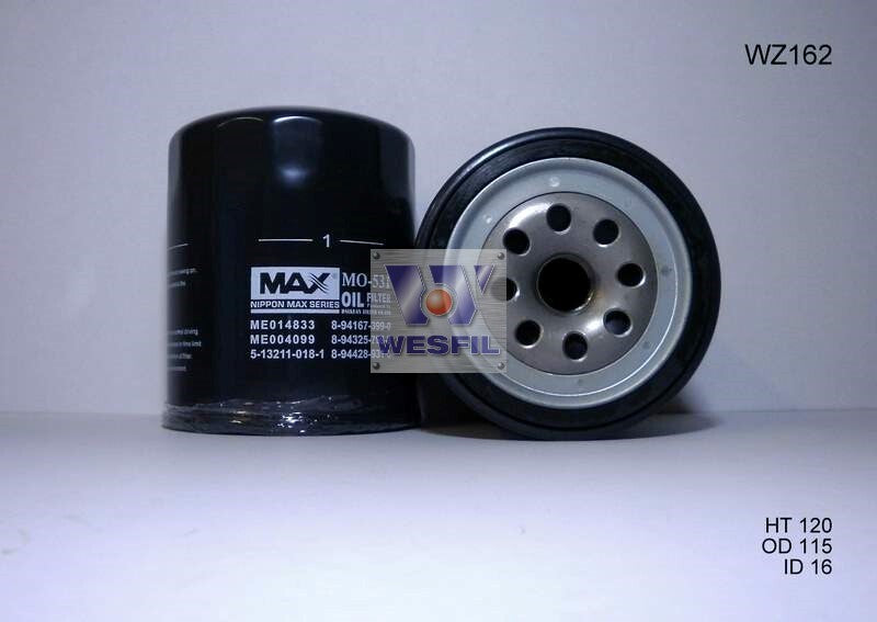 Oil Filter Z162 Fits Holden/Mitsubishi WZ162NM - Wesfil
