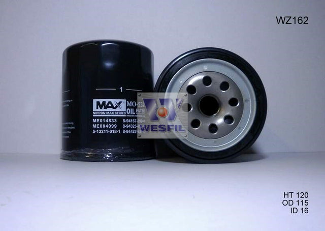 Oil Filter Z162 Fits Holden/Mitsubishi WZ162NM - Wesfil