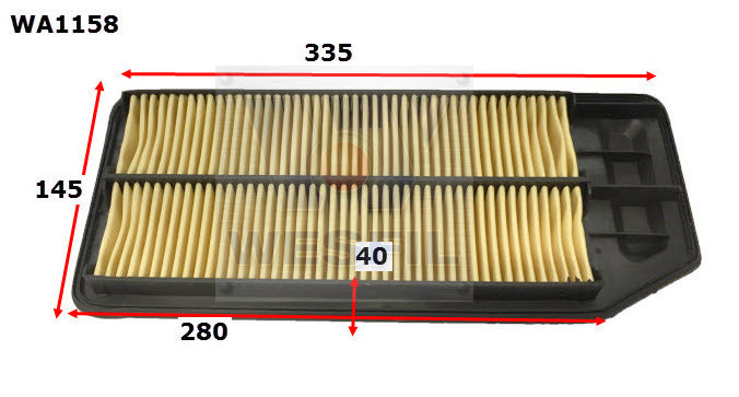 Air Filter A1508 Fits Honda WA1158 - Wesfil