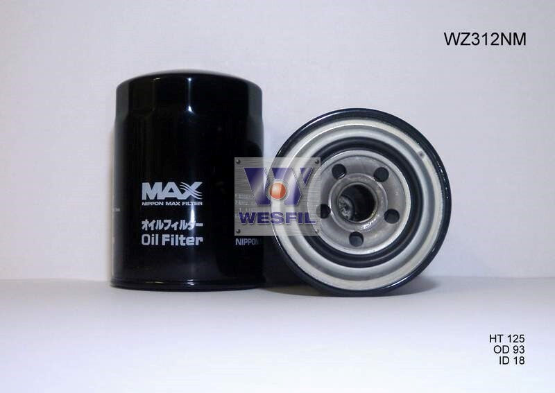 Oil Filter Z312/Z110 Fits Daihatsu/Hino/Mitsubishi WZ312NM - Wesfil