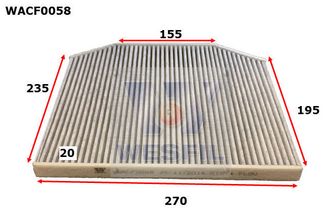 Cabin Filter RCA162P Fits Holden WACF0058 - Wesfil
