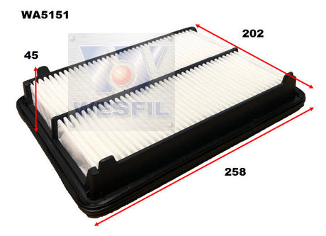 Air Filter A1627 Fits Honda WA5151 - Wesfil