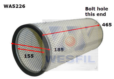 Inner Air Filter HDA5485 Fits Isuzu WA5226 - Wesfil
