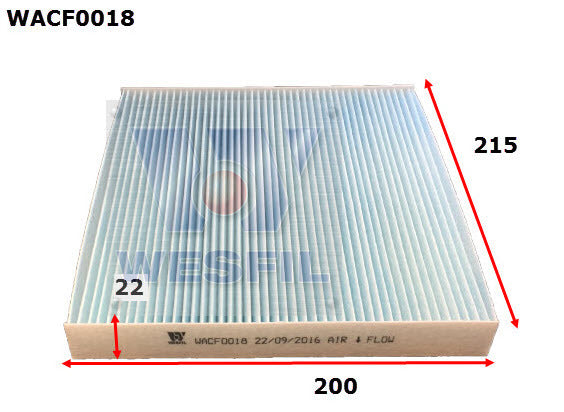 Cabin Filter RCA120C/RCA187P Fits Mazda WACF0018 - Wesfil