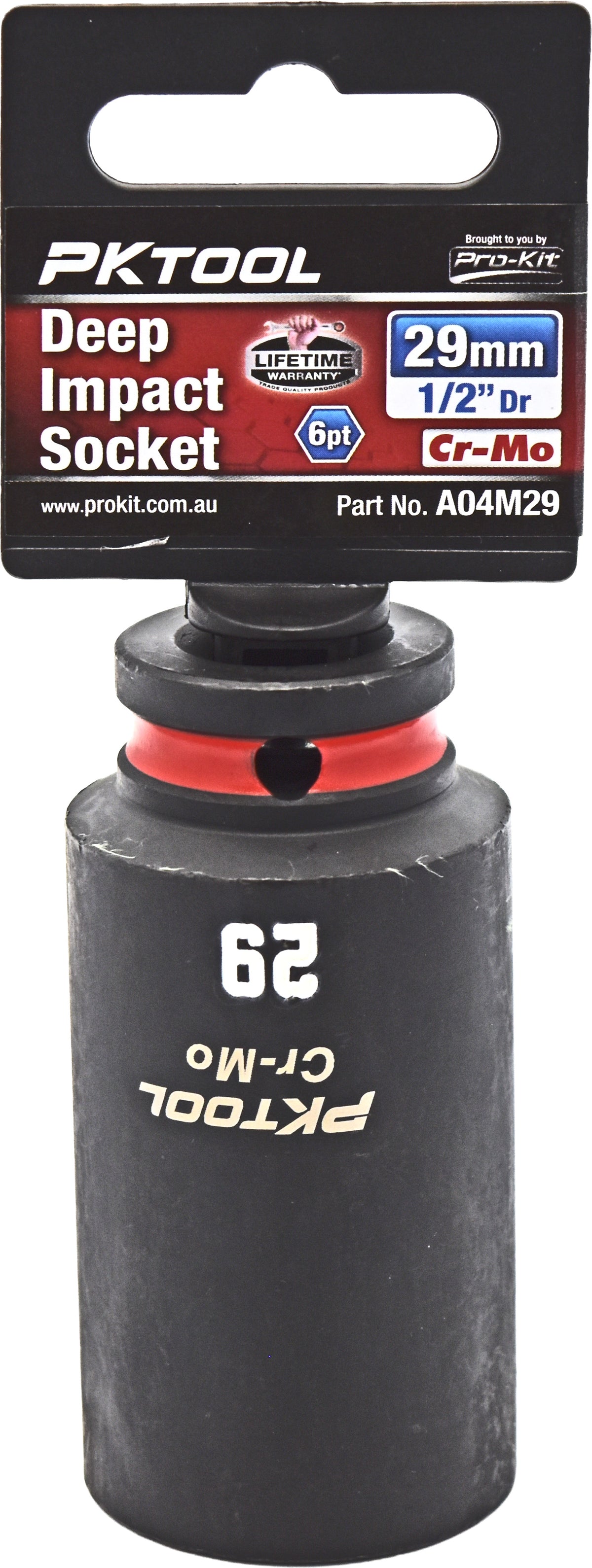 29mm 1/2″ Dr Deep Impact Socket 6pt - PKTool