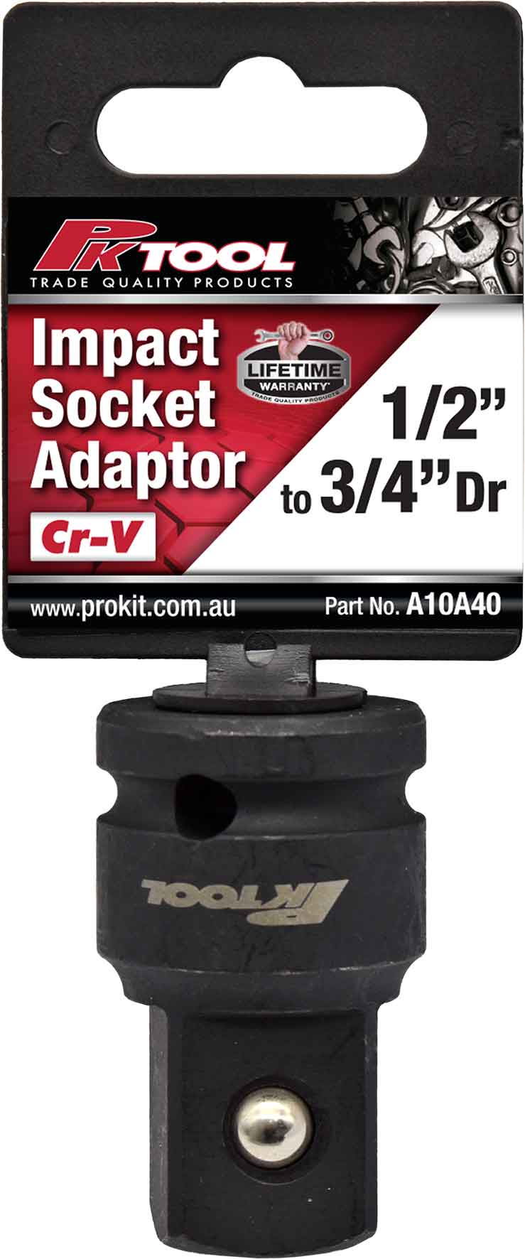 Socket Adaptor 1/2" RD to 3/4" Dr Impact Cr-V - PKTool