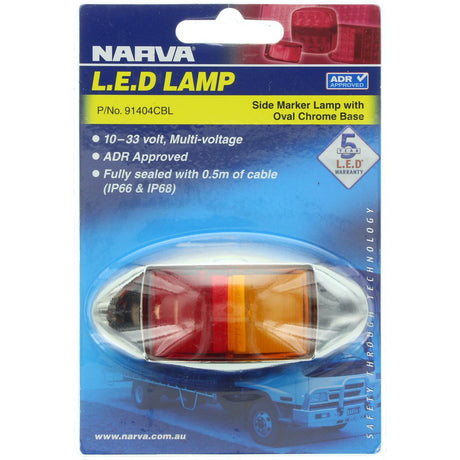 Side Marker Light Red/Amber LED 9 to 33V - Narv