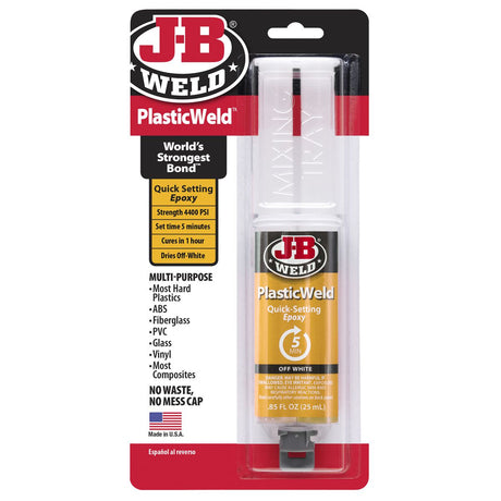 Plastic Weld Epoxy Syringe 25ml Strong, Lasting Repairs - J-B Weld