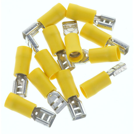 Crimp Terminal Female Blade Yellow Insulated 6.3mm 12 Pieces - Narva