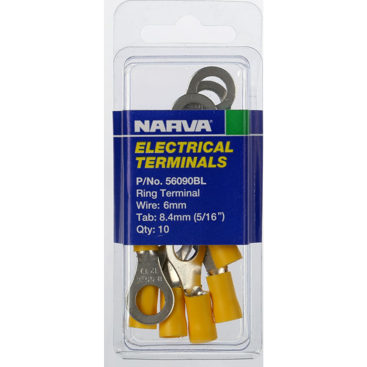 Crimp Terminal Ring Yellow Insulated 8.4mm 10 Piece - Narva