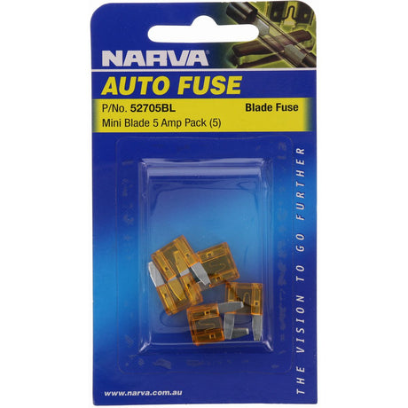 Mini Blade Fuse 5A 5 Pieces - Narva | Universal Auto Spares