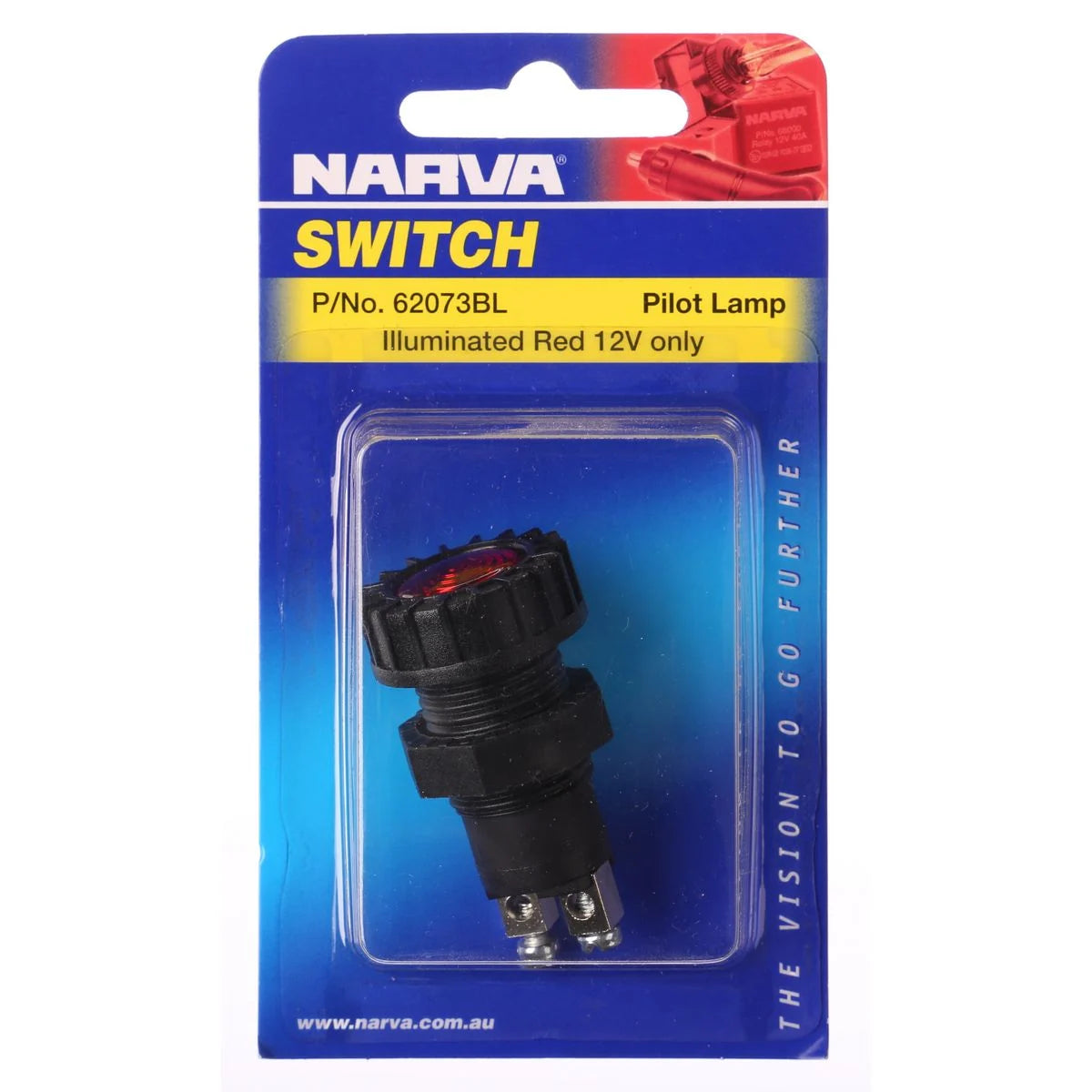 Pilot Light Incandescent Red 12V Screw on Terminals - Narva