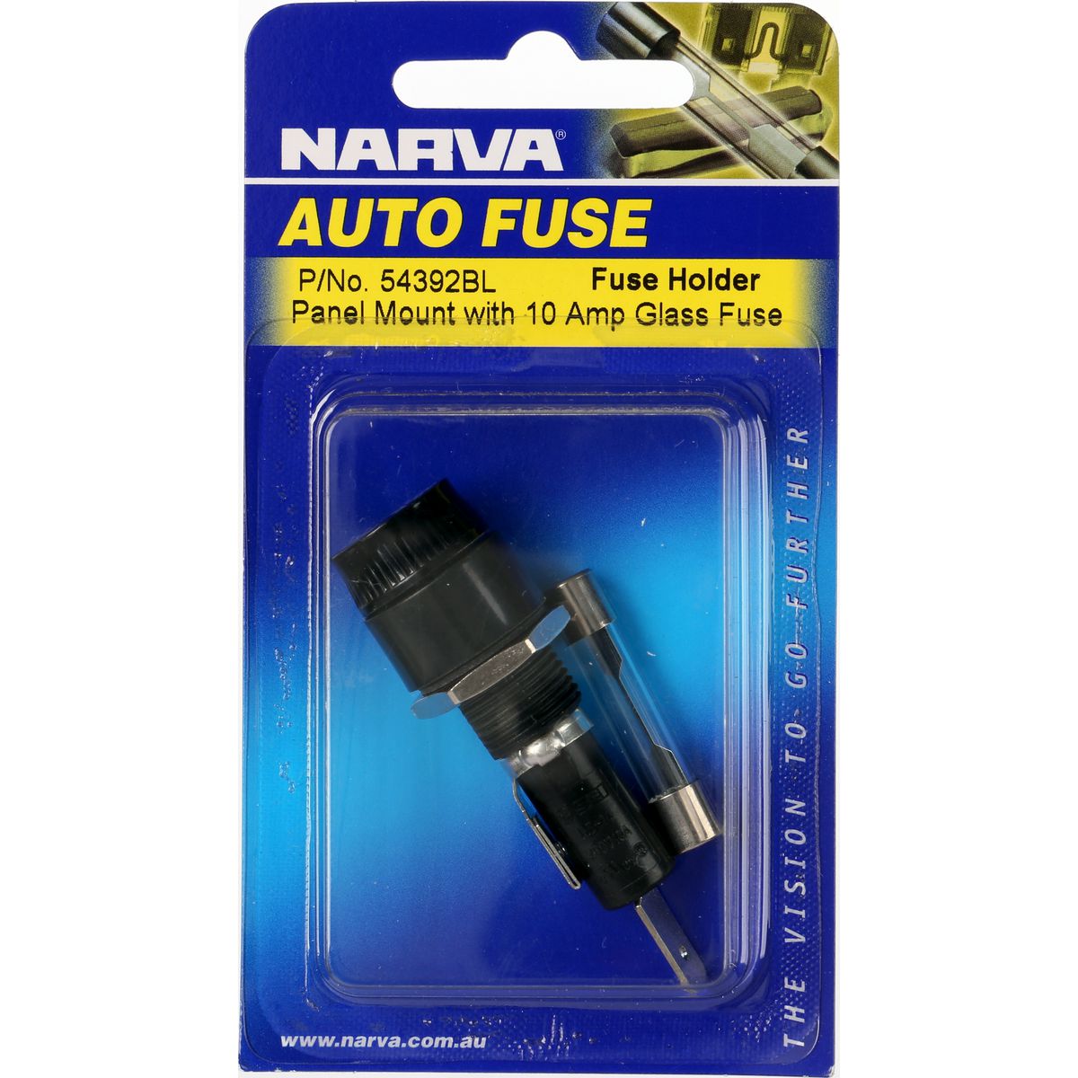 Panel Mount Fuse Holder 3AG Glass 1 Way 10A 1 Piece - Narva